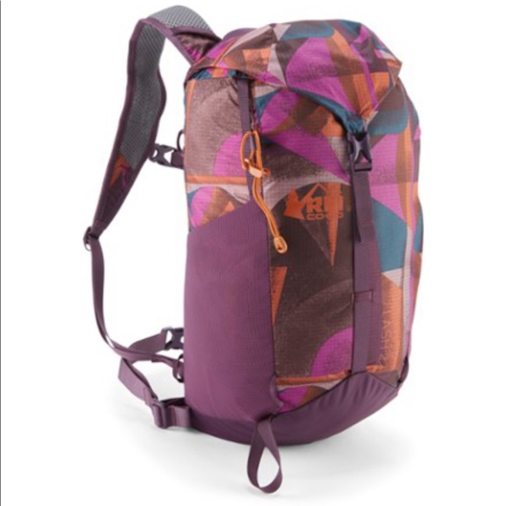 REI Flass 22 Print pack in Cosmic Dust Rust Marsala